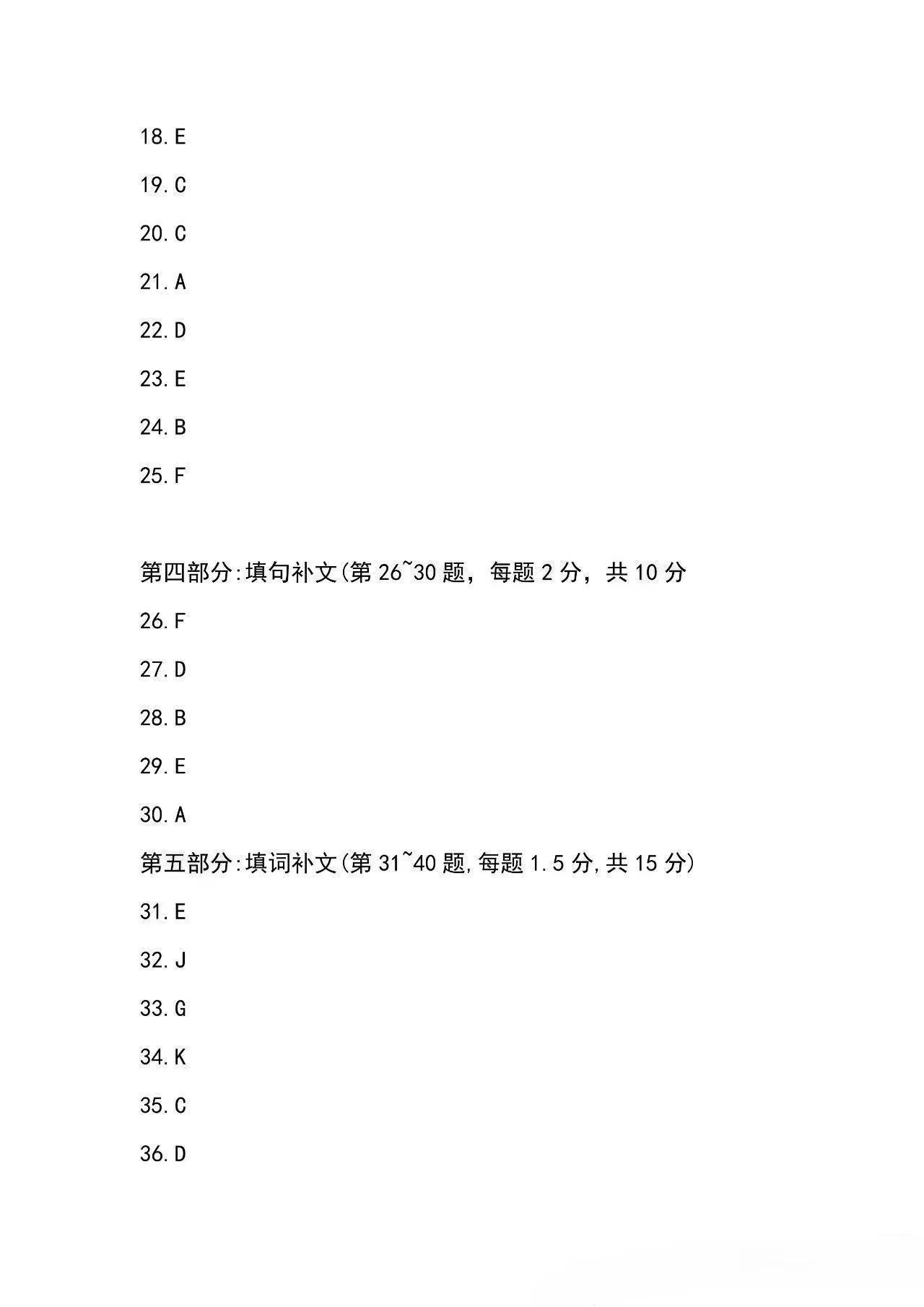 2024年4月重庆自考英语（二）答案已出