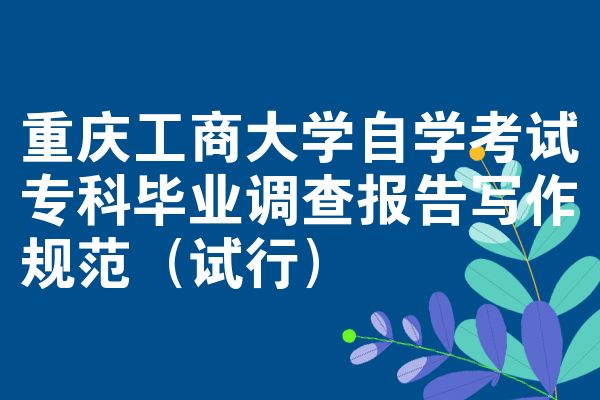 重庆工商大学自学考试专科毕业调查报告写作规范(试行)